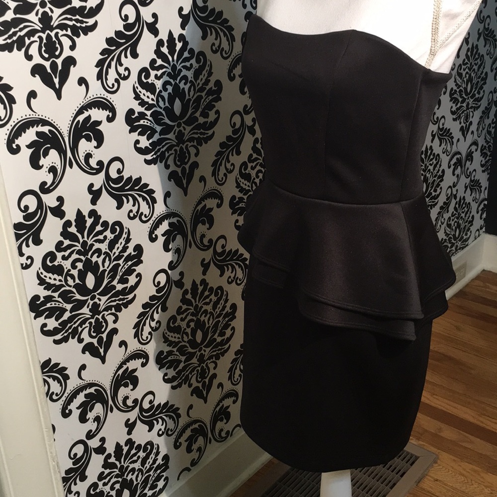 Strapless Asymmetrical Ruffle Mini Dress - Picture 4 of 5
